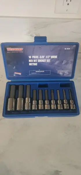 1EZJ4 WESTWARD Drive Hex Bit Socket Set