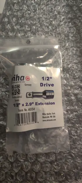 Wiha 60354 Heyco Extension Bar 1/2 Inch Drive 2.9 Oal
