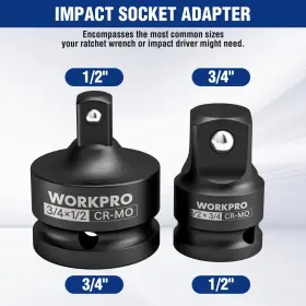 003127 WORKPRO Impact Socket Adapter Reducer Set Driver