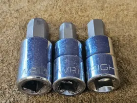 4220 WRIGHT Hex Allen Bit Socket Set Drive #3