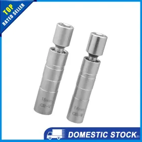 X Autohaux 718844460590 Universal 3/8 Inch Car Drive Magnetic Spark Plug Socket Tool Pack Of 2