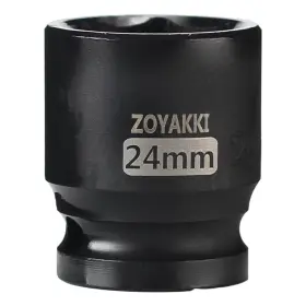Zoyakki 192254172 1/2 Inch Drive X 24 Mm Shallow Impact Socket Cr-mo Steel 1pcs 24mm