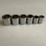 Husky 6 Piece Std 12 Pt 3/8" Drive Socket Set 7/8, 13/16, 3/4, 5/8, 9/16, 1/2. Fixed Price $15.74.