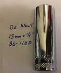 Dewalt 13mm X 1/4" Dr Deep Polished Chrome Socket 86-116d 6pt Free Shipping. Fixed Price $9.96.