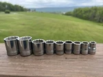 Vintage Indestro Drive 9pc Socket Set Up 3/8"- 15/16" Usa Tools 12/6 Point. Fixed Price $60.00.