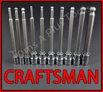 Craftsman Tools 10pc 1/4 3/8 Sae Long Ball End Hex Key Bit Ratchet Socket Set. Fixed Price $24.56.