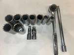 Vintage Craftsman V Long Socket Set 1/2 To 1-1/8 Inch Drive 13 Pc. Fixed Price $30.00.