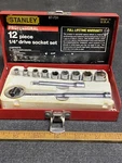 Vintage Stanley Professional 12 Piece 1/4" Drive Socket Set 87-731 Made In Usa. Fixed Price $39.99.