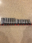12 Assorted Snap On Sae 1/4 Drive 6 Pt Sockets Chrome. Fixed Price $50.00.