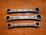 Mac Snap On 1/2"-9/16" 5/8"-3/4" Sae 6&12pt Ratcheting Box Wrenchs Usa Lot Of 3. Fixed Price $30.00.