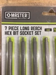 7pc Long Reach Hex Bit 3/8" Socket Set - Master Mechanic # 228028 Sae. Fixed Price $18.00.