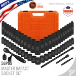 56pc 1/4" Drive Shallow & Deep 6-point Socket Set Extension Bar Universal Joint. Fixed Price $46.99.
