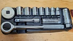 Vintage K-mart Auto 3/8" Drive Metric Socket Set, Spark Plug, Ratchet, Etc.... Fixed Price $49.95.