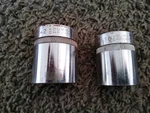 Duro Chrome Usa 4142 1-5/16", & 4136 1-1/8" 12 Pt. 3/4" Drive Socket Large. Fixed Price $11.99.