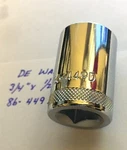 Dewalt 3/4" X 1/2" Dr Shallow Polished Chrome Socket 86-449d 6pt Free Shipping. Fixed Price $9.96.