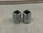 Snap On 2pc 3/8 Drive 12pt Sockets, 1/4in. Fv081, 3/8in. Fv121, -marked- Usa Red. Fixed Price $5.50.