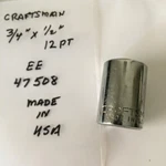 Craftsman 3/4" X 1/2" Dr Socket Ee 47508 - 12 Pt Made In Usa Free Ship. Fixed Price $9.96.