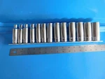 Used, Snap On "3/8 Thru 1-1/8 In. " 1/2 Dr. Deep Socket Set,part #313tsy. Fixed Price $389.00.