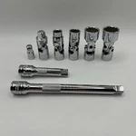 Power Torque 3/8" Drive Metric Swivel Sockets Lot W/accessories 11, 13, 17, 19mm. Fixed Price $29.99.