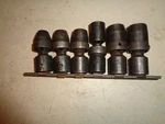 6 Pc. Snap-on Tool Imb 1/2 Dr. Swivel Impact Socket Set, Pt, 7/16"-3/4", Usa. Fixed Price $70.00.