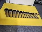 Snap-on Tools Deep Socket Set 3/8" Drive 1/4" To 1" 6 Point 14 Pieces Sfs Series. Fixed Price $119.00.
