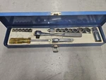 Vintage American Forge 18 Piece Socket Set, 3/8" And 1/4" Drive Metric Set. Fixed Price $43.00.