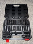 Casoman 32pcs 1/2 Drive Impact Deep Socket Set Sae & Metric Sizes 3 5 10 10mm. Fixed Price $90.00.