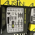 Austin Tools Lot Of 3 8 Pc Wrench Set, 70 Socket Set And 20 Driver New. Fixed Price $27.00.