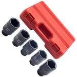 5pcs 1/2'' Drive 6 Point Deep Spindle Axle Nut Socket Set 33- 34-35-36-38mm. Fixed Price $24.60.