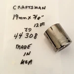 Craftsman Standard Socket 19 Mm X 3/8" -g2 44308 - 12pt Made In Usa. Fixed Price $9.96.