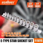 11 Pc Torx Star Bit External Female E Socket Set Automotive Shop Tools With Rail. Fixed Price $12.99.