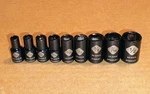 Stanley Black Chrome 9 Piece Shallow Short Sae 6 Point Socket Set For 1/4" Drive. Fixed Price $26.47.