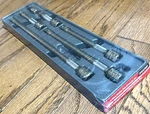Snap On Tools 3/8" Dr Wobble Plus Socket Ratchet Extension Lot Set Tray Knurled. Fixed Price $225.00.