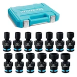 Duratech 1/2" Dr Swivel Socket Set 13pcs Shallow Universal Impact Metric 10-24mm. Fixed Price $75.99.