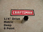 New Craftsman 1/4" Dr Drive - Deep Metric Mm Socket 6 Pt Point 6pt Any Size.... Fixed Price $12.95.