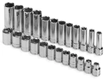 Sk Tools 24 Piece 3/8" Drive 6 Pt Std And Extra Deep Metric Socket Set (89024). Fixed Price $176.67.