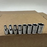 Craftsman 1/4 In. Drive 8 Piece 6 Point Shallow Metric Chrome Socket Set 4-12mm. Fixed Price $9.95.