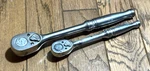 Snap On Tools 1/2 3/8 Ratchet Socket Wrench Set Lot 7.5 10" Long Handle. Fixed Price $155.00.