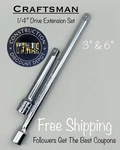 Craftsman 1/4" Drive Ratchet Extension Bar Set 1/4 In. X 3 & 6in Cmmt. Fixed Price $13.99.