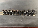 Blue Point 209tfsmya 9 Piece Shallow Twist Impact Socket Set. Fixed Price $149.00.