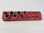 Used Snap-on 12pc 3/8" Drive Sae 6pt 1/4"-7/8" Shallow Socket Set W/ Magnet Tray. Fixed Price $124.99.