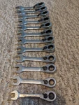 Blue Point Boerms712 12 Piece Short Reversible Ratcheting Wrench Set 8-19mm. Fixed Price $250.00.
