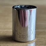 Husky Tools 7/16" Shallow Socket 1/4" Drive 12 Point 21014 Vintage Made In Usa. Fixed Price $8.95.