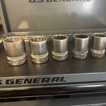 Bonney 1/2 Drive Sockets 15/16 A30, 7/8 A28, 13/16 A26, 3/4 A24, 11/16 A22. Fixed Price $25.00.