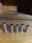 5 Piece Bonney Socket Set, 3/8 Drive, To 5/8 , 6 Point, Deep Well. Fixed Price $19.99.
