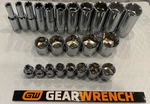 Gearwrench 3/8 Sae Shallow Mid Deep Sockets 80553 80555 New! 24pcs. Fixed Price $71.99.