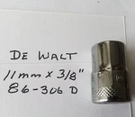 Dewalt 11 Mm X 3/8" Dr Shallow Polished Chrome Socket 86-306d 6pt Free Shipping. Fixed Price $9.96.