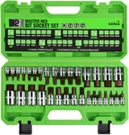 Swanlake 32 Piece Hex Bit Socket Set,sae And Metric, 1/4'', 3/8', 1/2'' Drive So. Fixed Price $45.95.