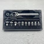 Snap-on Tools Usa 1/4 Drive 5-13 Metric Hex Low Profile Ratchet & Sockets Rat72a. Fixed Price $251.59.