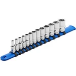 14 Piece 3/8" Drive 6 Point Stubby Socket Set Metric Mirror Chrome Finish 6-19mm. Fixed Price $19.97.